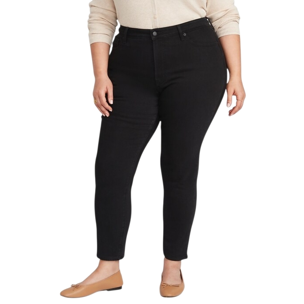 Old Navy | High Rise OG Straight Built-In Warm Jeans in Black Jack Plus Size NWT